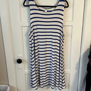 Blue and White Striped Dress